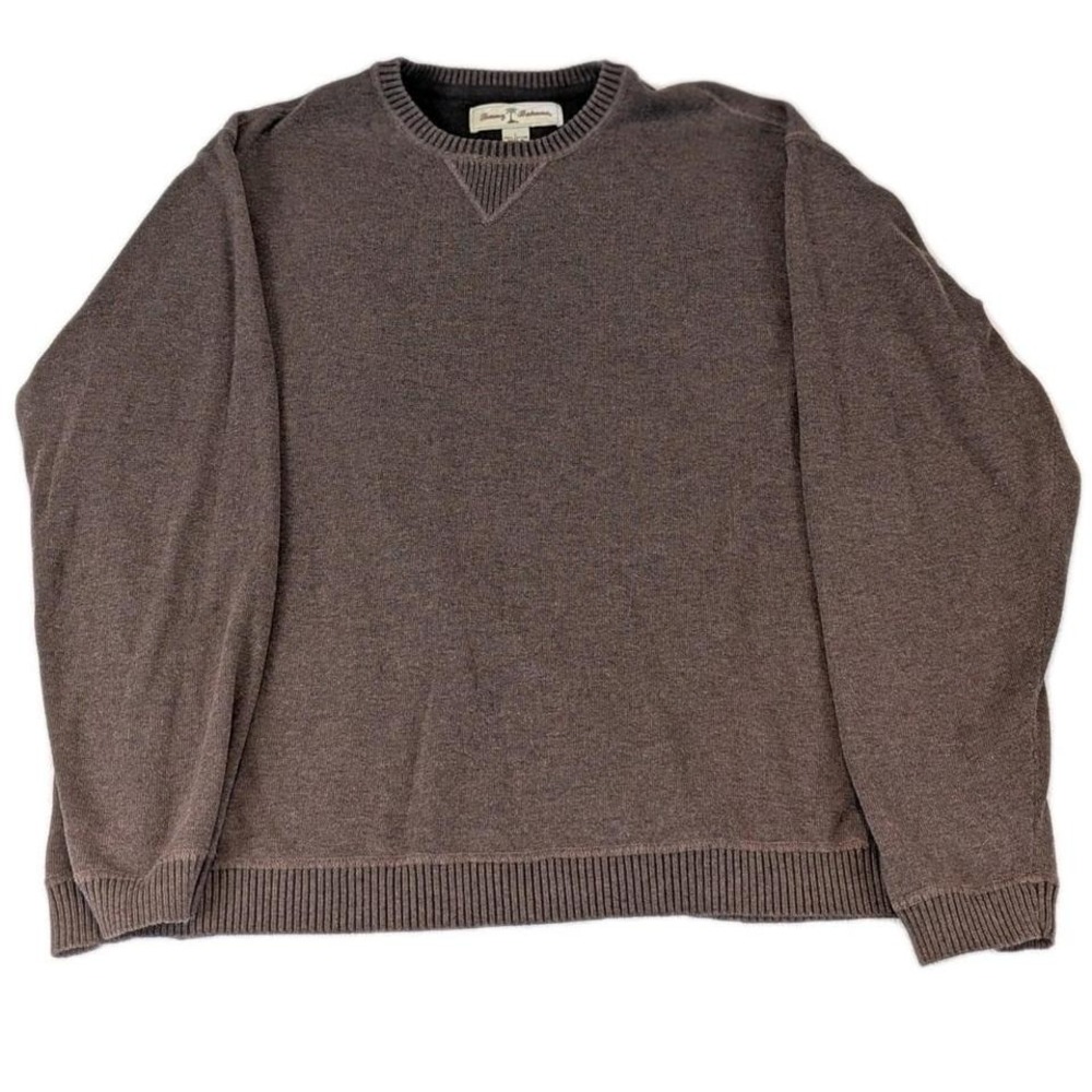 VTG Tommy Bahama Brown Cotton Crew Neck Long Sleeve Sweater‎ Size L Hong Kong